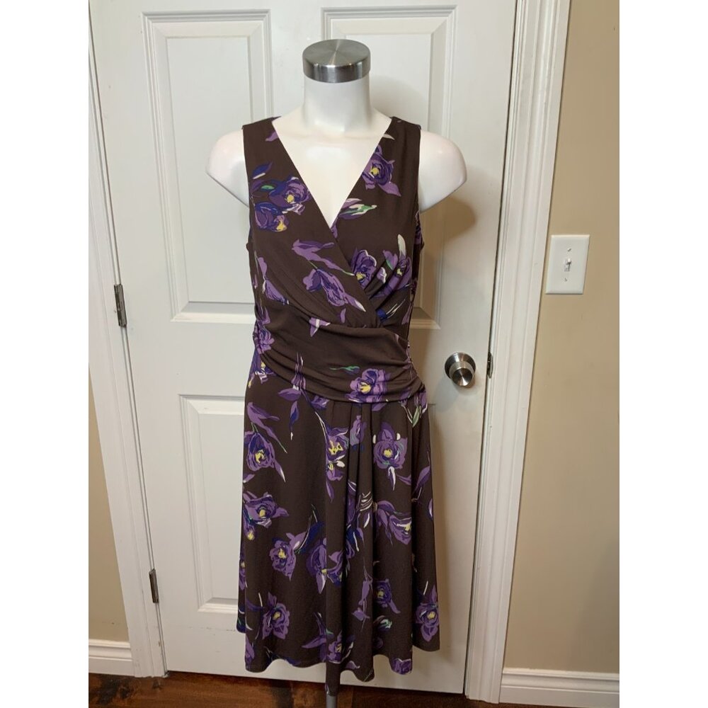 Lauren Ralph Lauren Purple Floral Sleeveless Dress NWT! $135, Size 4